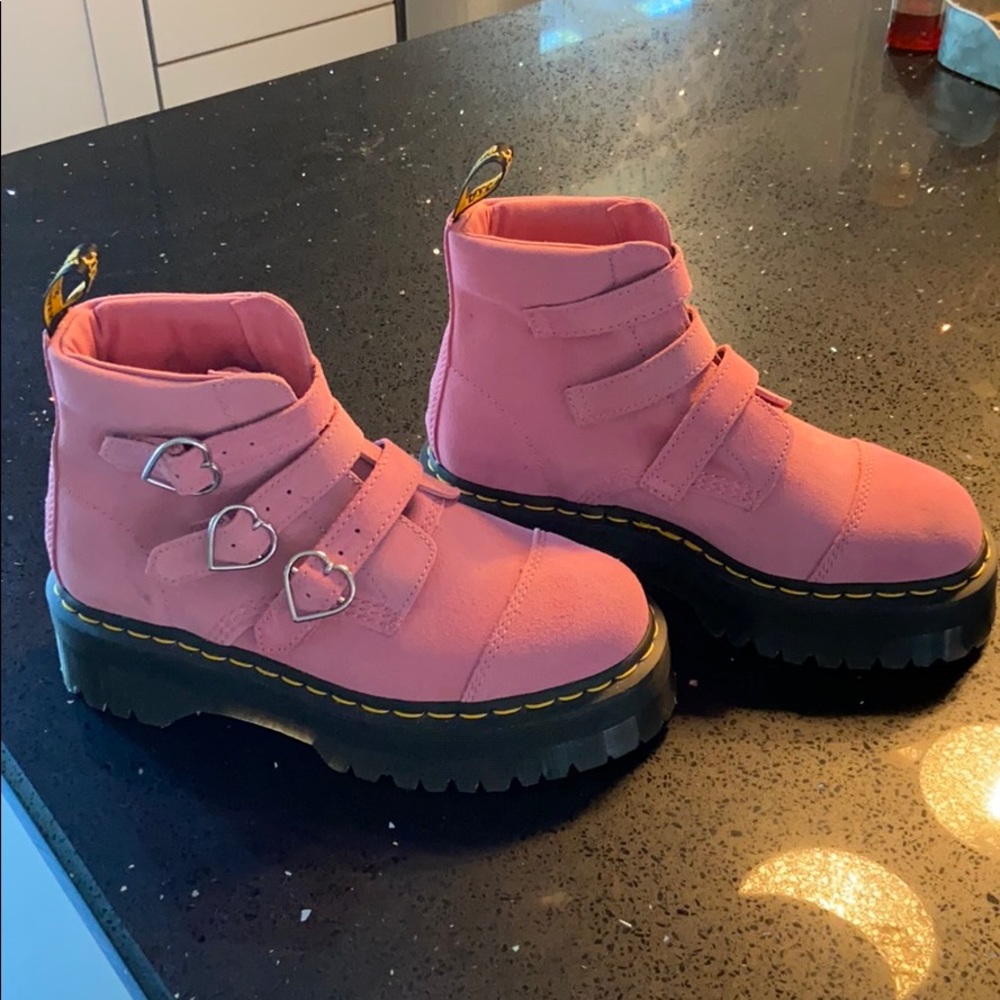 Doc Marten platform Lazy Oaf Heart boots